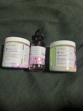 Aminnah Unicorn Dreams Whipped Body Butter, Body Oil & Sugar Scrub Set